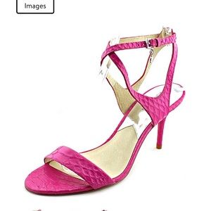 Michael Kors Kaylee Mid Heel Sandal - Hot Pink NEW